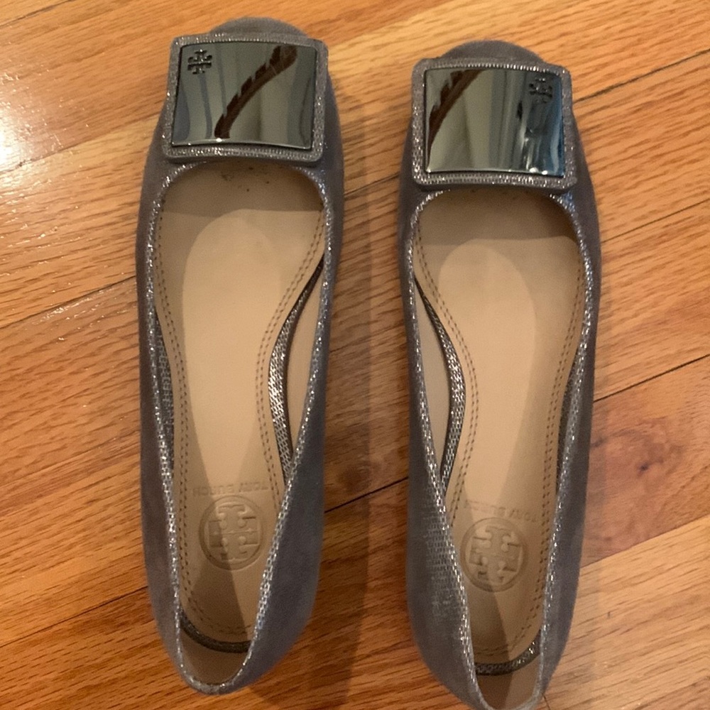 Silver Tory Burch flats